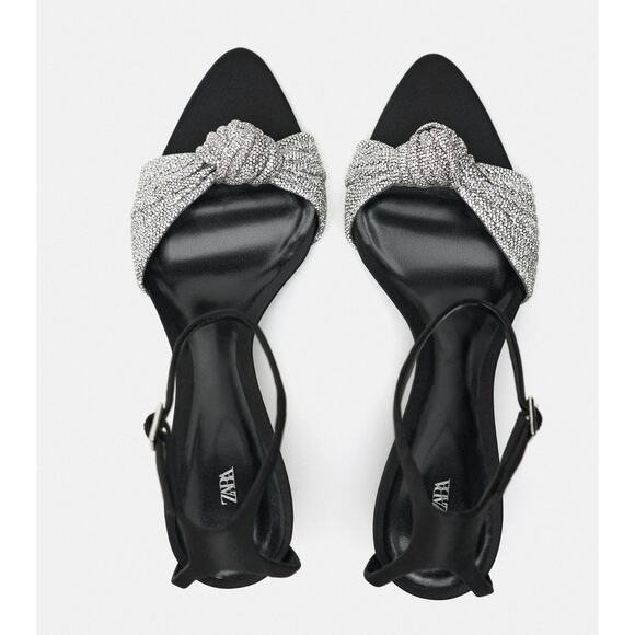 RARE!!! ZARA Embellished Heeled Sandals NWT - Picture 10 of 14